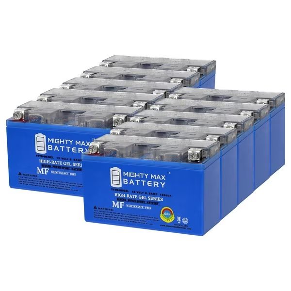 YT7B-BS GEL 12V 6.5AH Replacement Battery Compatible with Honda Yamaha Suzuki Kawasaki - 10PK, Mighty Max Battery, Mfr#: MAX3993839